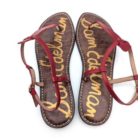 Sam Edelman Gigi Signet Sandal Ankle Strap Women's Red Brown Size US10M EU41 - Picture 7 of 12